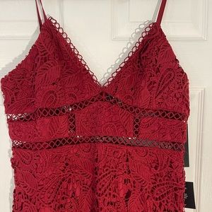 NWT Red Lace Skater dress from lulus !